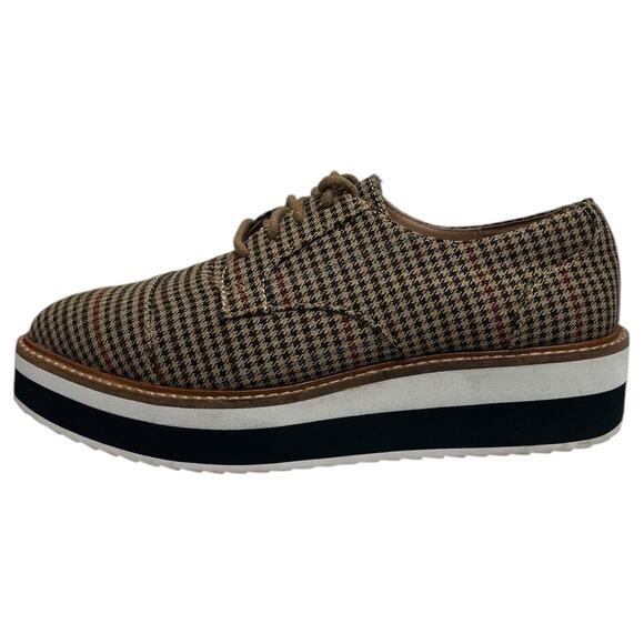 Halogen X Atlantic Pacific Womens 6.5 Brown Oxford Platform Gabriela Plaid - Picture 10 of 11